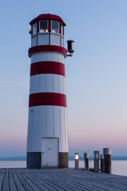 istock Sunset Impression of Lighthouse at Lake Neusiedl (Podersdorf am See, Burgenland, Austria) 827840138