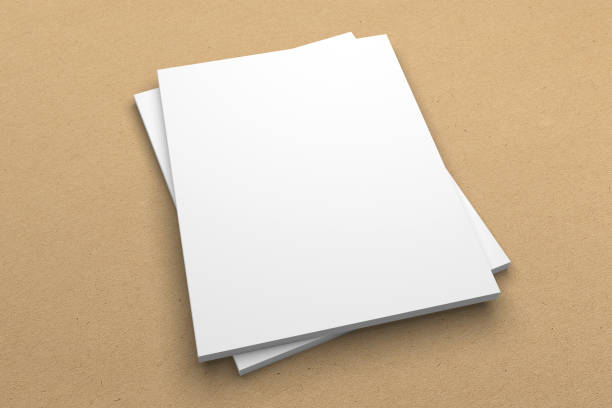 istock Brochure 3D illustration mockup on recycled paper texture No. 5 827846698