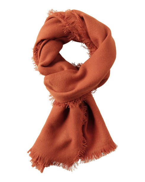 istock Carrot red wool shawl isolated on white 827847874