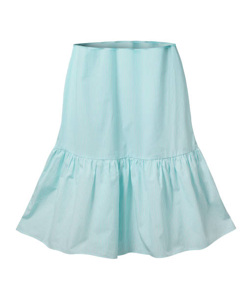 istock Turquoise and white striped skirt with flounce isolated 827847878