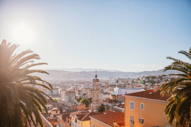 Panoramic View of Nice The panoramic view of Nice in France. old town photos stock pictures, royalty-free photos & images