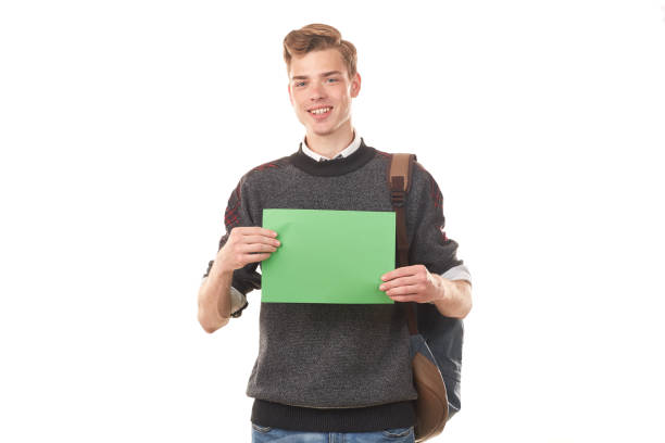 istock Teenage student with blank paper 827849672
