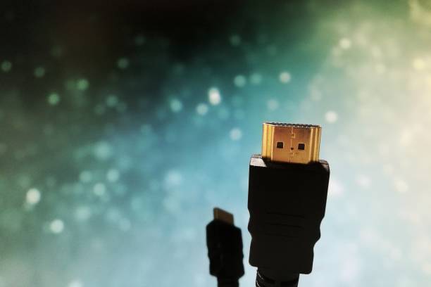 istock close shot of HDMI cable on bokeh background 827850874