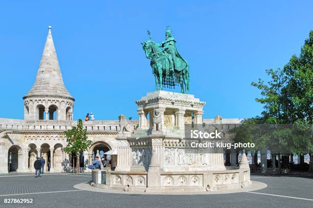 Equestrian Statue Of King Saint Stephen In Budapest Hungary Stock Photo - Download Image Now