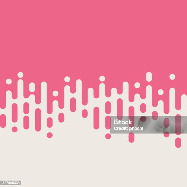 Abstract Pink Rounded Lines Halftone Transition Vector Background Stock Illustration - Download Image Now