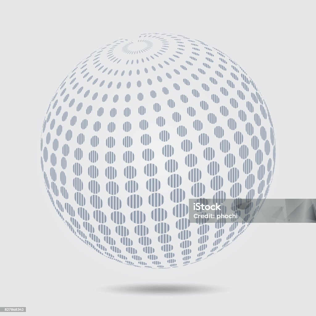 Sphere Halftone Pattern Circle Dotted Design Element Isolated On White ...