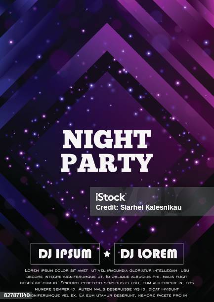 Party Club Flyer Vector Poster Template Stock Illustration - Download Image Now - Poster, Nightclub, Party - Social Event