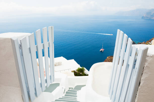 istock White architecture on Santorini island, Greece. 827872678