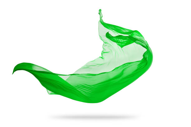 istock Smooth elegant green cloth isolated on white background 827878950