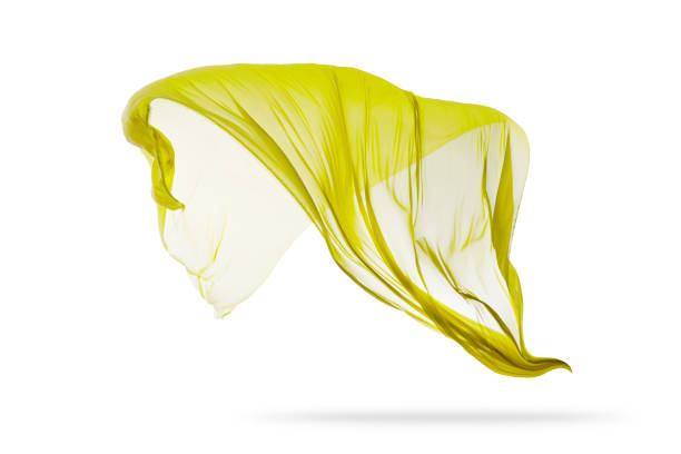 istock Smooth elegant yellow cloth isolated on white background 827879642