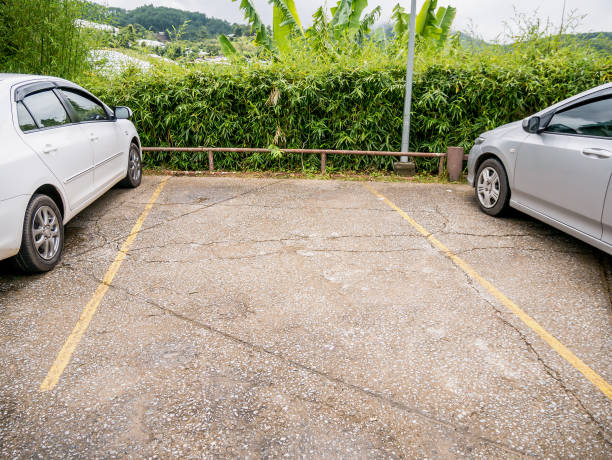 istock Vacant parking lot with copy space 827879978