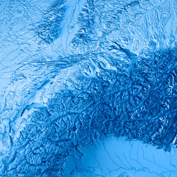 istock Switzerland Country 3D Render Topographic Map Blue 827881718