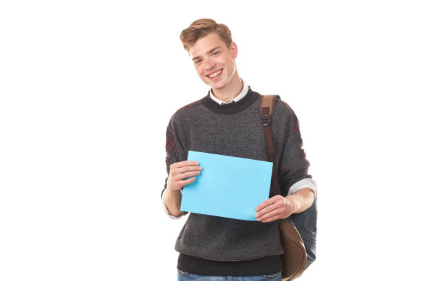 istock Teenage student with blank paper 827888672