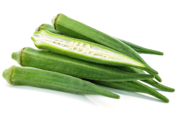 istock Fresh okra isolated on white background 827892440