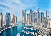 Dubai Marina City Skyline in the United Arab Emirates