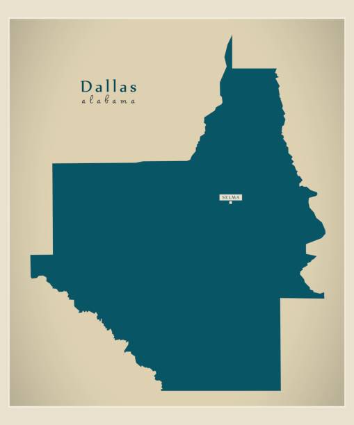 現代の地図 - ダラス アメリカ合衆国アラバマ州郡図 - texas cartography dallas texas residential district点のイラスト素材／クリップアート素材／マンガ素材／アイコン素材