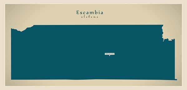 Ilustración de Mapa Moderno Ilustración De Los Eeuu Condado De Escambia