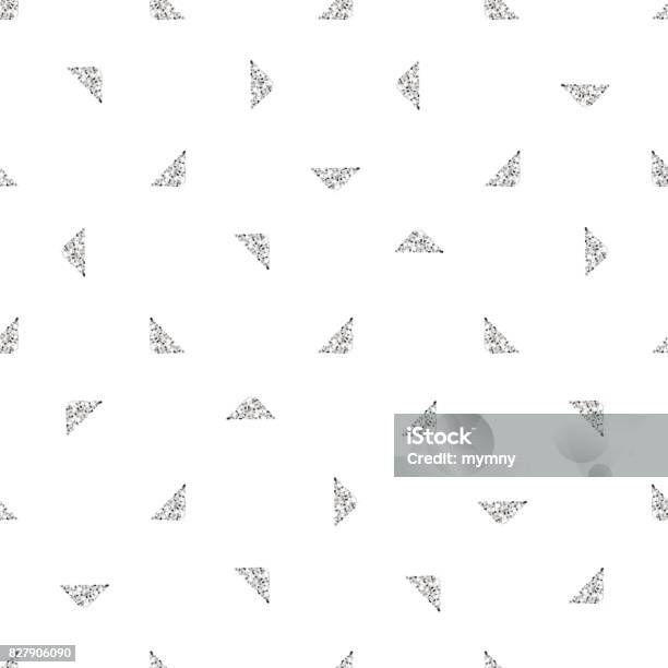 Silver Triangle Map Seamless Silver Triangle Glitter Pattern With White Background Stock ...