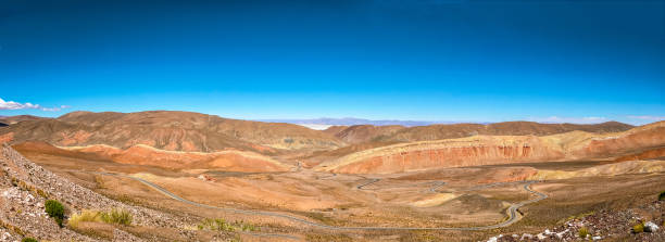 istock Panoramic of a road in mountains 827906518