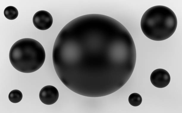Black shpere pearl background. 3d render stock photo