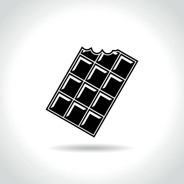 ilustrações de stock, clip art, desenhos animados e ícones de chocolate icon on white background - barra de chocolate