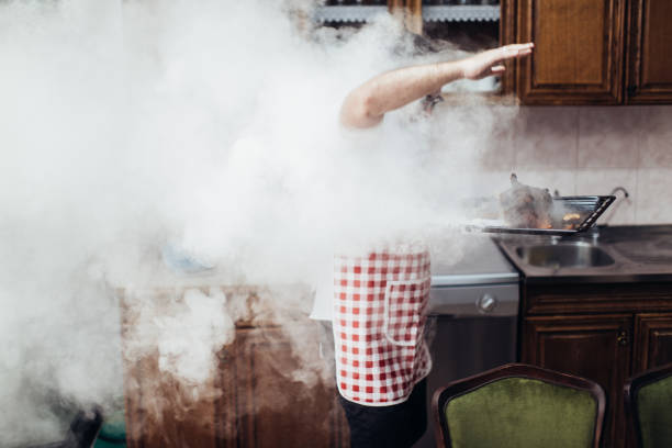 My dinner burnt Young man overlooked roast chicken in an oven burnt stock pictures, royalty-free photos & images