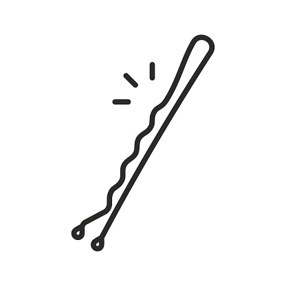 Hairpin line icon on white background. Vector illustration.
