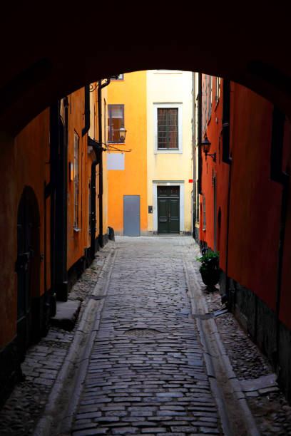 View of a secluded street, Gamla Stan, Stockholm, Sweden.