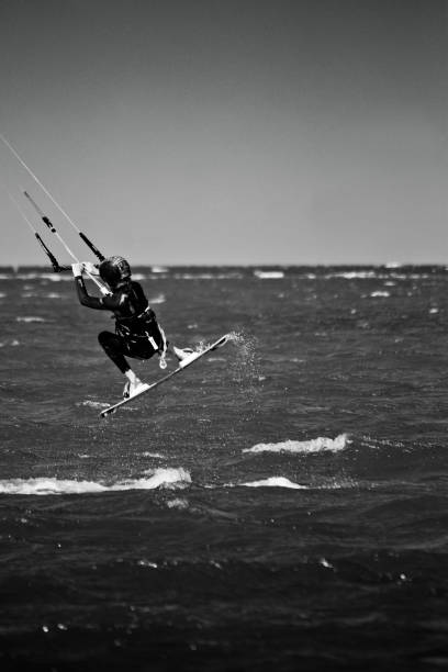 kitesurfers  riding the waves / Black Sea