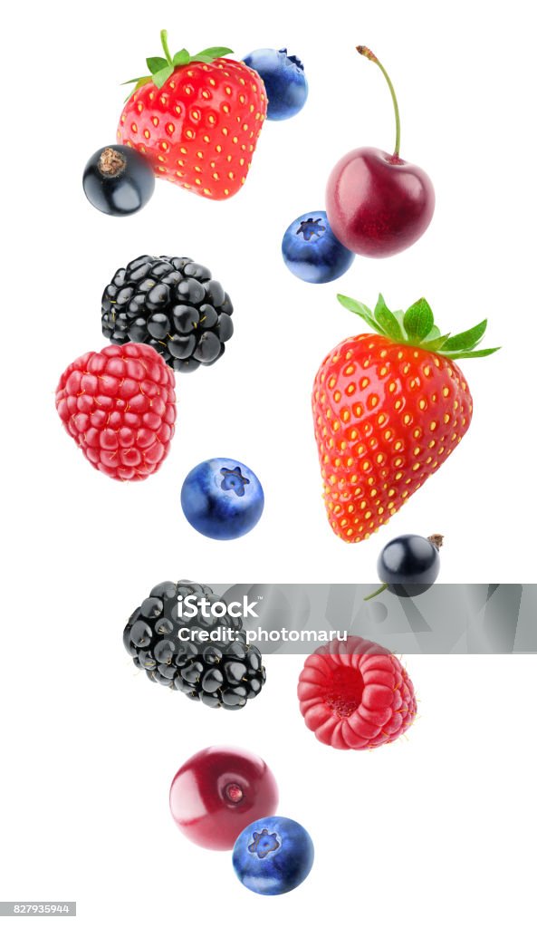 Isolate varie bacche - Foto stock royalty-free di Frutta