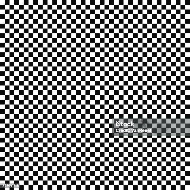 Vector Seamless Checkered Flag Pattern Geometric Texture Blackandwhite Background Monochrome Design Stock Illustration - Download Image Now