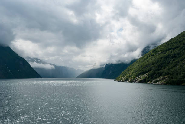 istock Cloudy weather at the Norwegian fjord 827942958