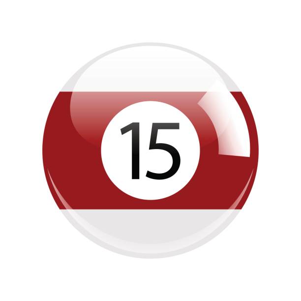 istock Shiny Red Fifteen Pool - Billiard Ball Icon Vector Isolated 827947480