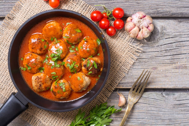 istock Pork meatballs with parsley 827951538