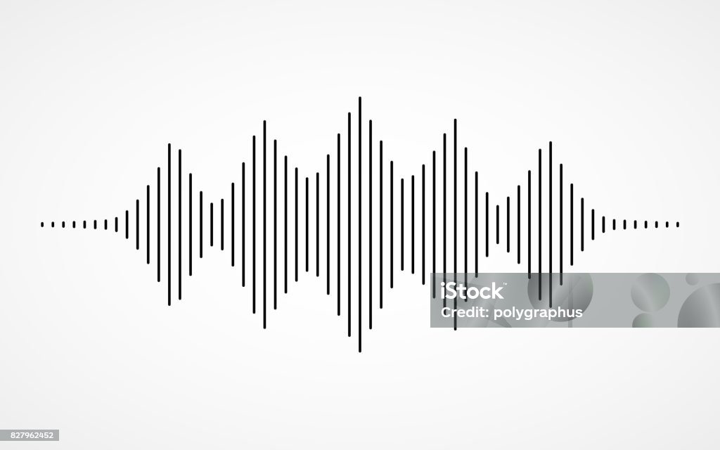 Musik-Schallwellen auf weißem Hintergrund - Lizenzfrei Schallwelle Vektorgrafik