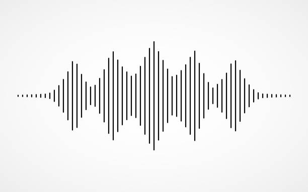Music sound waves on white background Music sound waves on white background. RGB Global color radio wave stock illustrations