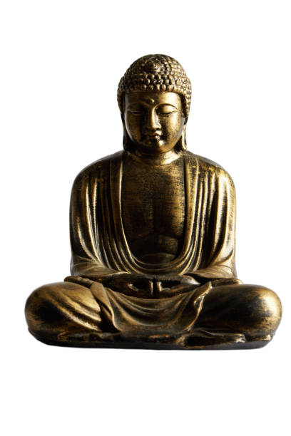 istock Buddha bronze statuette sitting in lotus asana 827962474
