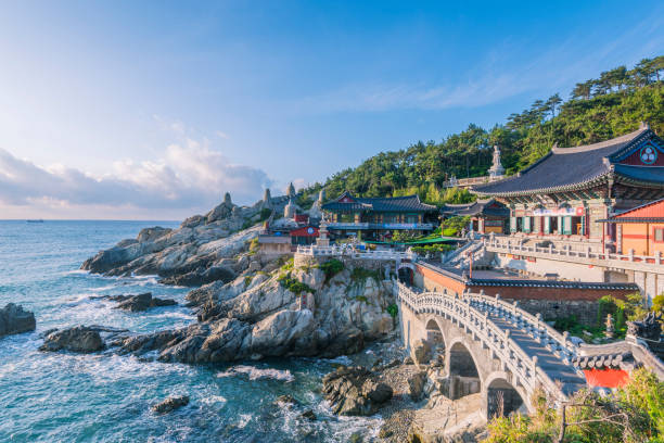 templo de haedong yonggungsa de busan, corea del sur. - corea del sur fotografías e imágenes de stock