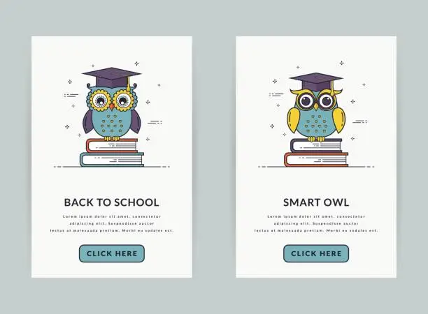 Vector illustration of UI template or web banners for education theme.