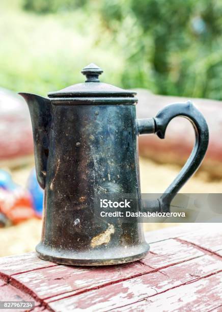 Old Metal Coffee Pot Stock Photo - Download Image Now - Ancient
