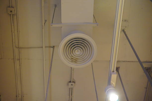 istock Air conditioner ventilation installation system in Building 827975126