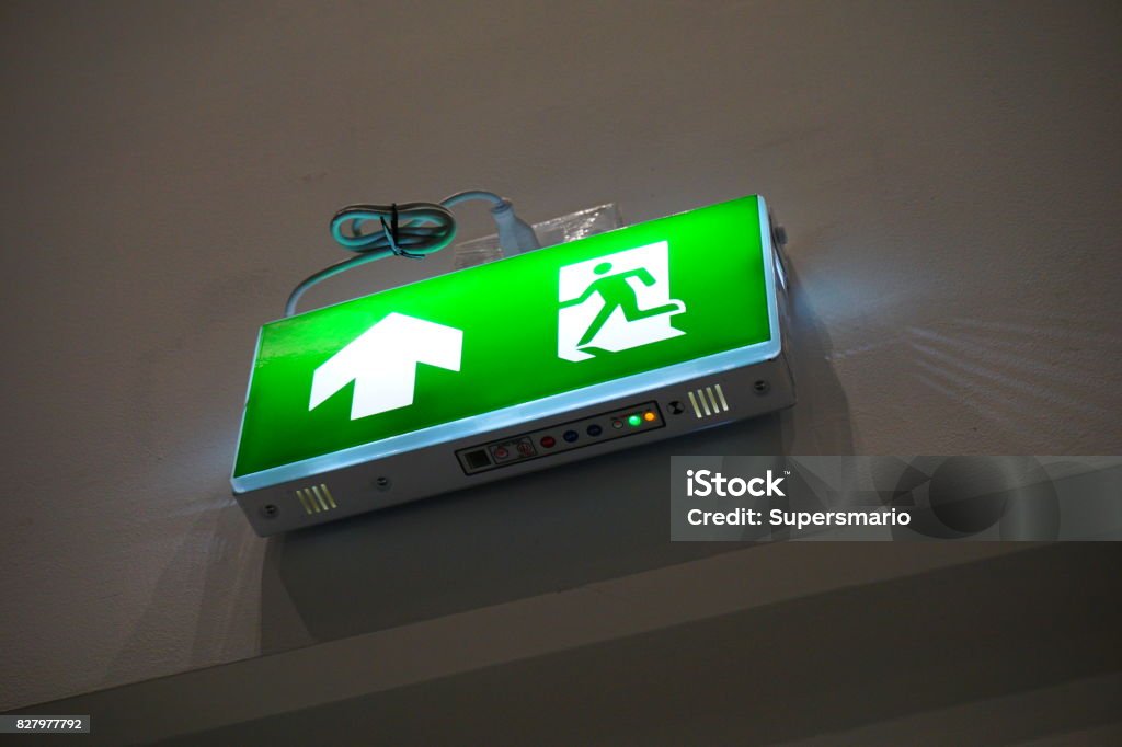 Emergency Light Layout. Sign Emergency Exit Light Sign Stock Photo - Download Image Now - Abstract ...