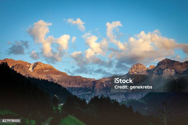 Wildstrubel In Settig Sun Stock Photo - Download Image Now - Bernese Oberland, Blue, Cloudscape