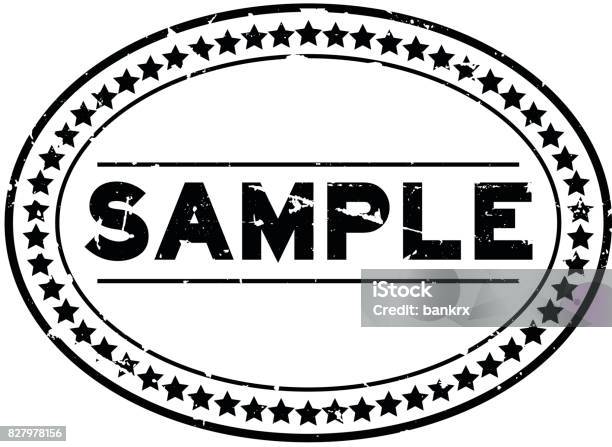 Grunge Black Sample Oval Rubber Seal Stamp On White Background Stock Illustration - Download Image Now