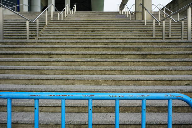 istock Stairways for entrance stadium with railing on white background 827978704