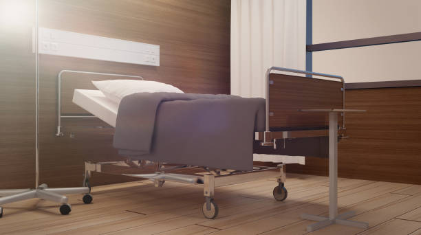 istock An empty bed in a nursing home. View from above. 827988140