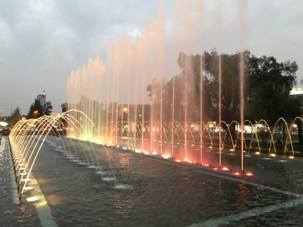 istock Colorful fountain in Santiago, Chile 827988396