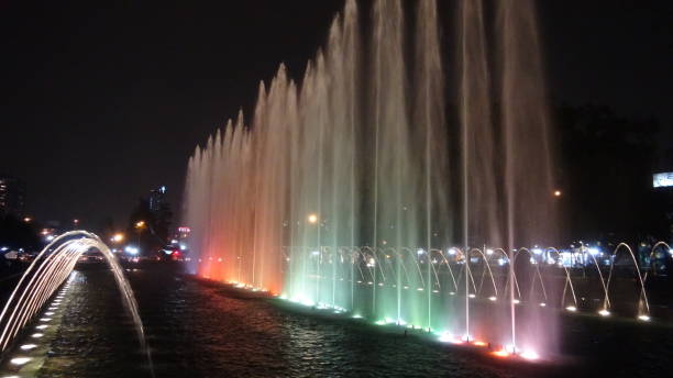 istock Colorful fountain in Santiago, Chile 827988404