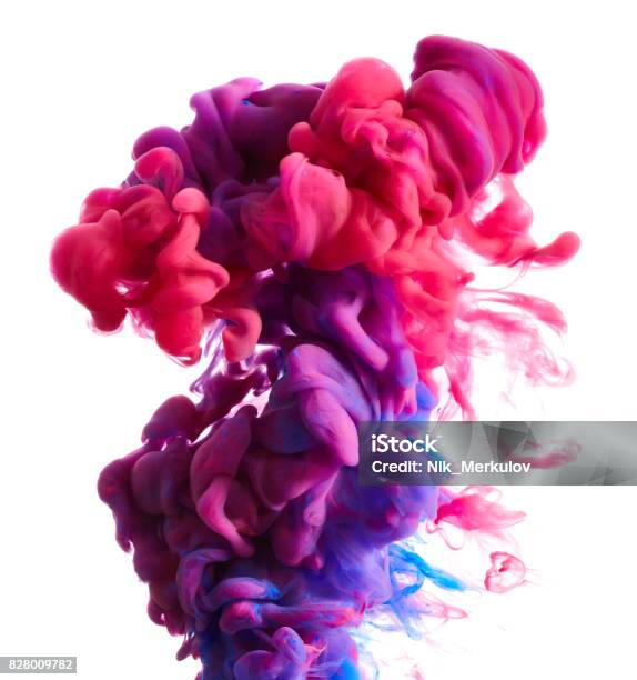 Color Drop In Water Stock Photo - Download Image Now - Ink, Water, Abstract