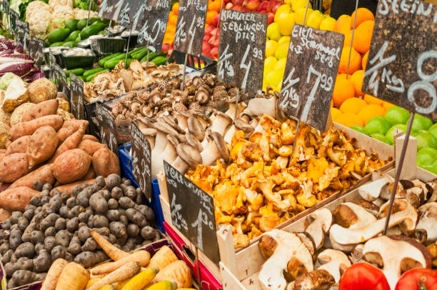 istock Fresh organic vegetables at market stall 828016298